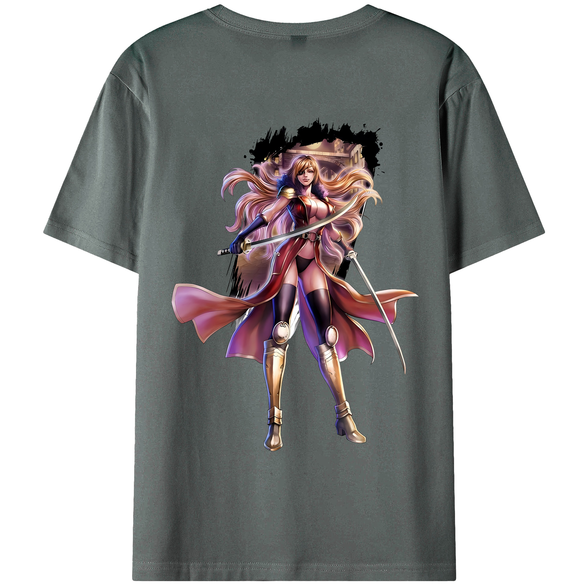 （画像用） 北斗の拳 Fist of the North Star 綿100％ メンズ半袖Tシャツ（バックプリント） 通気性